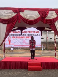 Peletakan Batu Pertama Pembangunan Klinik Hemodialisa Oleh Ketua PMI Banten