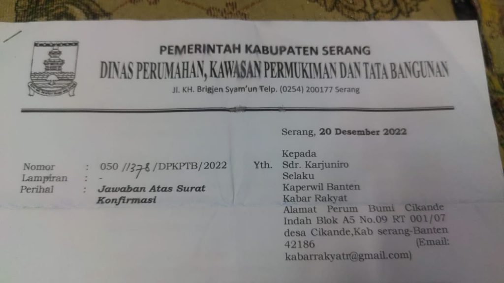 Terkait Proyek Pengurugan Lahan Kejari Serang, H. OKEU OKTAVIANA,ST,MPd Mejelaskan