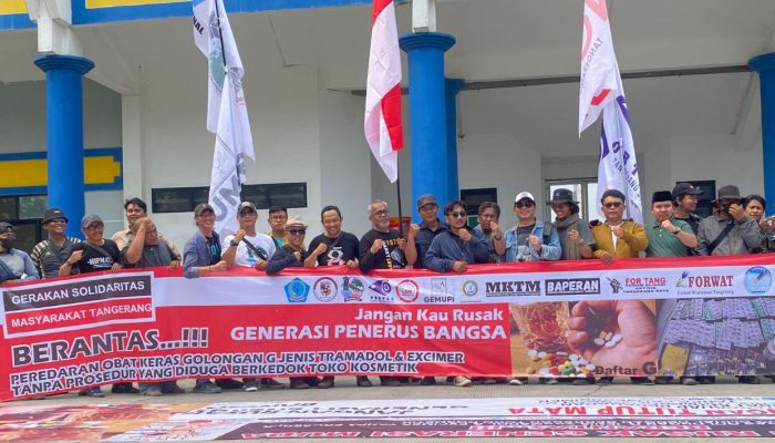 Aktivis Tangerang Raya Turun ke Jalan. Meminta APH jangan Tutup mata dengan adanya Predaran obat keras Jenis Tramadol dan Eximer