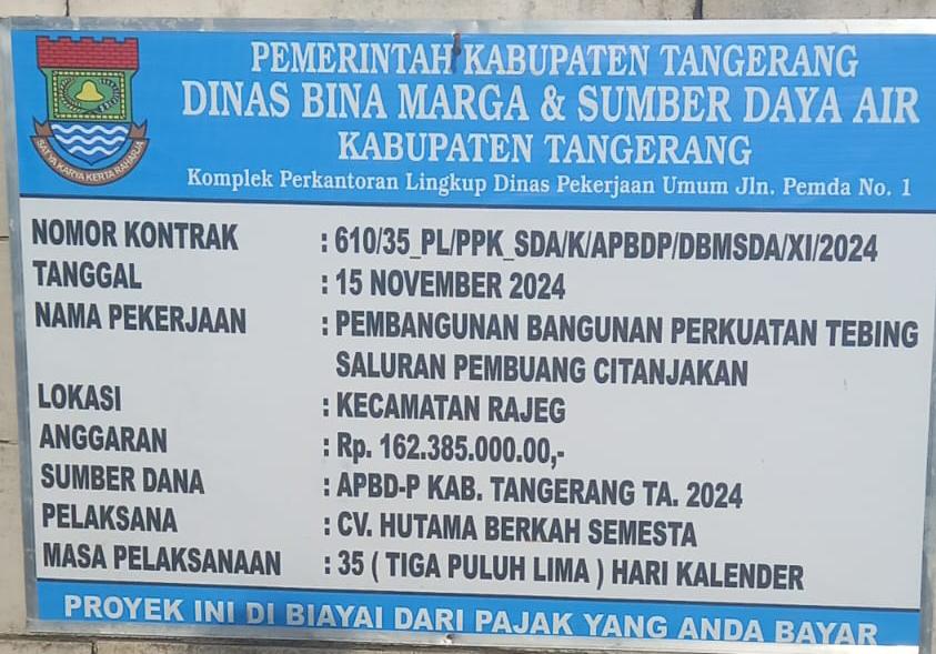 Selain DTRB, DBMSDA Juga Terdapat Proyek Molor TA 2024, Fungsi Lembaga Pengawas Dipertanyakan ?